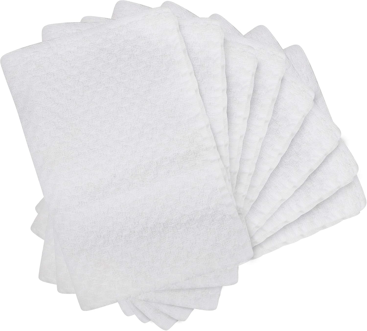 DG Collections Kitchen Dish Towels, 100% Natural Cotton, Set of 8 (15x25 Inches), Multi-Purpose Kitchen Terry Towels, Very Soft, Highly Absorbent, Lint Free, White Tea Towels for Kitchen Decor: Home & Kitchen