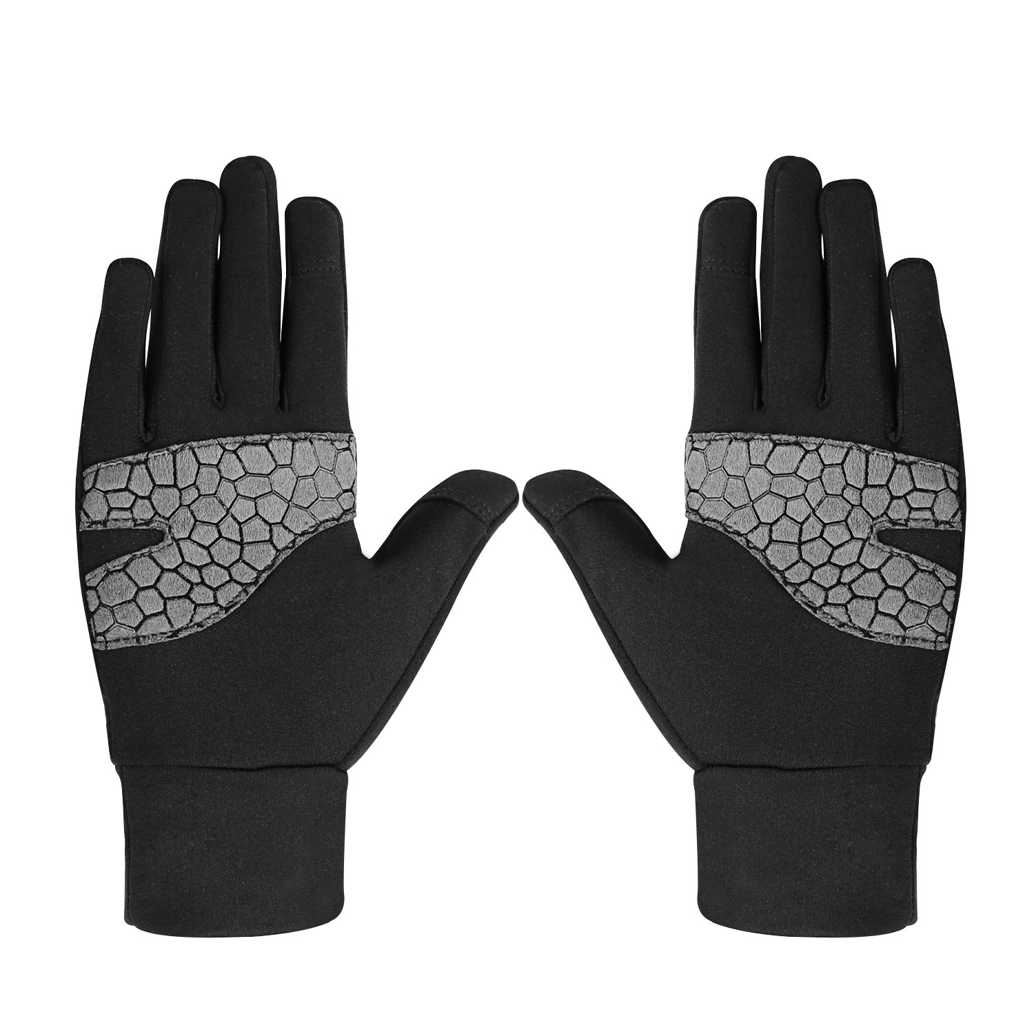 Non-Slip Touchscreen Gloves - Monstleo Mens&Womens Winter Warm Glove for Skiing/SnowBoard/Driving/Cycling (Black, M)