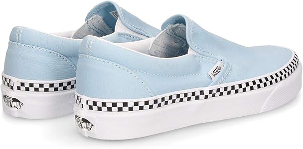 blue check foxing slip on vans