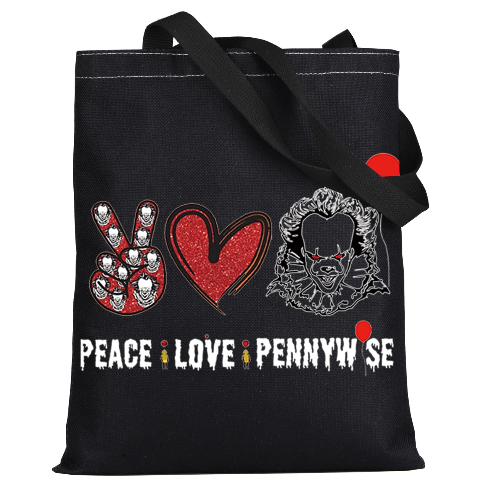 Clowns Cosmetic Make Up Bag Movie Fans Gift Peace Love Movie Makeup Zipper Pouch Bag Horror Movie Gift, Peace Penny BT, Makeup Bag