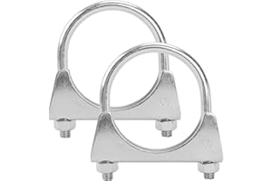 GESEXI 2.25" U-shaped Exhaust Pipe Clamp Mild Steel Muffler Exhaust Clamps with Anti-Rust Coat Pack of 2