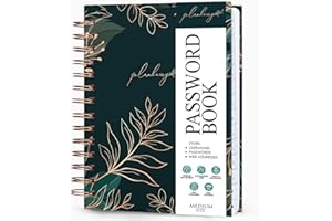 PLANBERRY Password Book Premium – Alphabetized Internet Address Organizer with A-Z Tabs – Website & Computer Password Keeper with Alphabetical Tabs – 6.2x7.7″, Hardcover (Green Pastures)