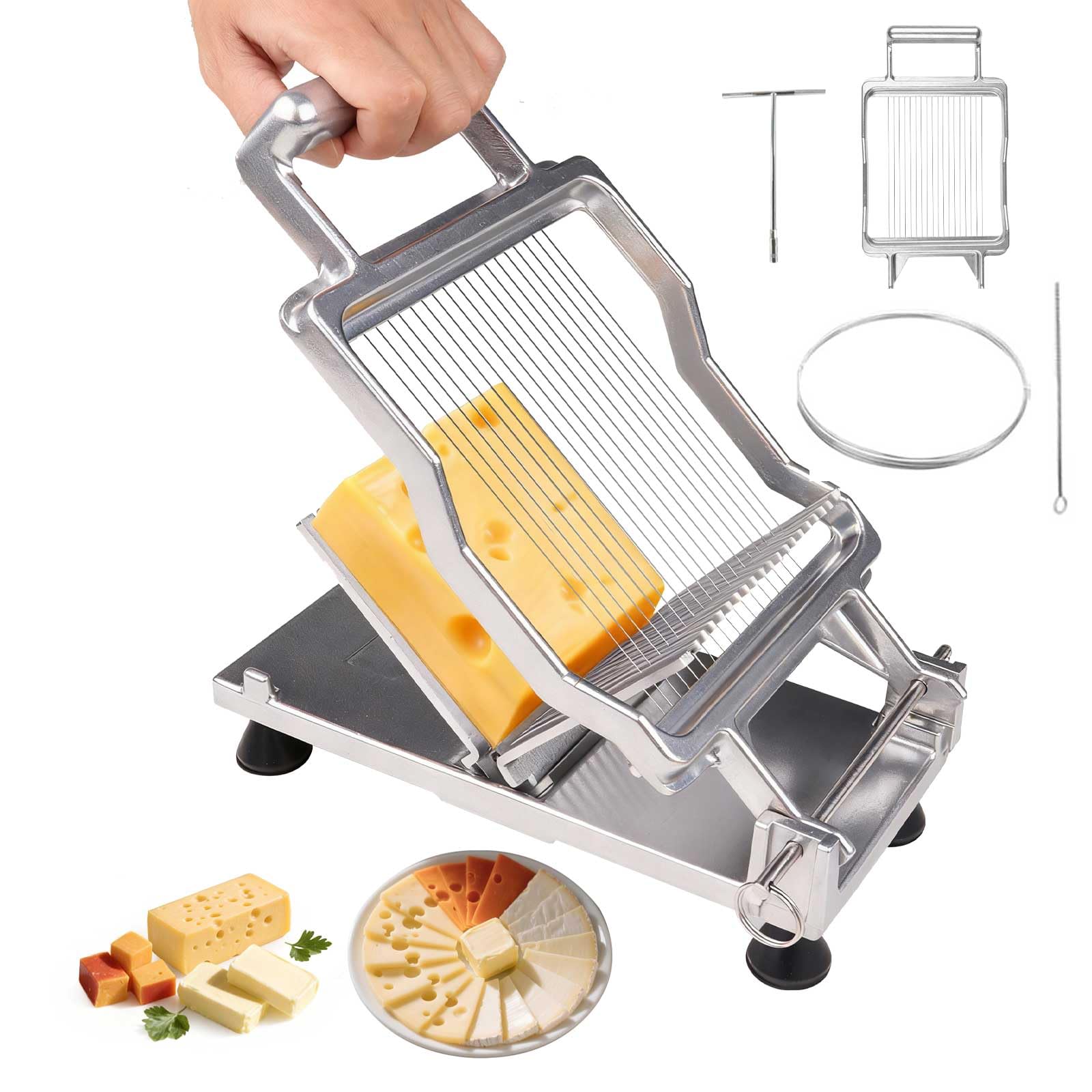 Photo 1 of Commercial Cheese Slicer With Wire 6mm Cheese Cutter Butter Cutting Board Machine Aluminum Alloy Commercial Cheese Slicer with 316 Stainless Steel Wire Kitchen Cooking Baking Tool