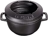 Staub Fondue Set 1.6L Cast Iron Black 18cm 6 Forks Cheese Chocolate Meat view 5