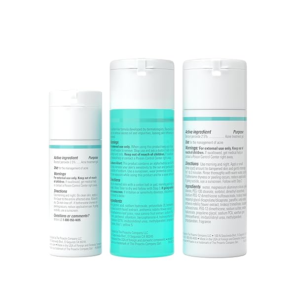 PROACTIV 3 STEP ACNE TREATMENT – BENZOYL PEROXIDE FACE WASH, REPAIRING ACNE SPOT TREATMENT FOR FACE AND BODY, EXFOLIATING TONER – 30 DAY COMPLETE ACNE SKIN CARE KIT