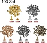 sourcing map 100 Sets Leather Rivets 6x8mm Metal Double Cap Studs Fasteners view 3