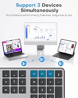 OMOTON Wireless Keyboard and Mouse for Mac OS Gray, Multi-Device view 2