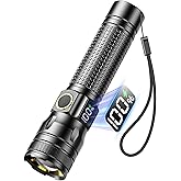 Rechargeable LED Flashlights with LCD Digital Power Display, Zoomable High Lumens Bright EDC Flashlight with USB C Charging Port for Home and Outdoor Emergency, Camping Essentials, Survival Gear