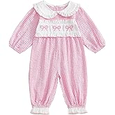 Seyurigaoka Newborn Baby Girl Outfits Hunting Camo Clothes Smocked Bubble Romper Long Sleeve Jumpsuit One Piece Outfit