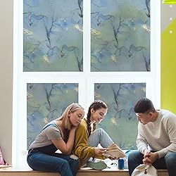 DKTIE Marble Pattern Privacy Window Film with