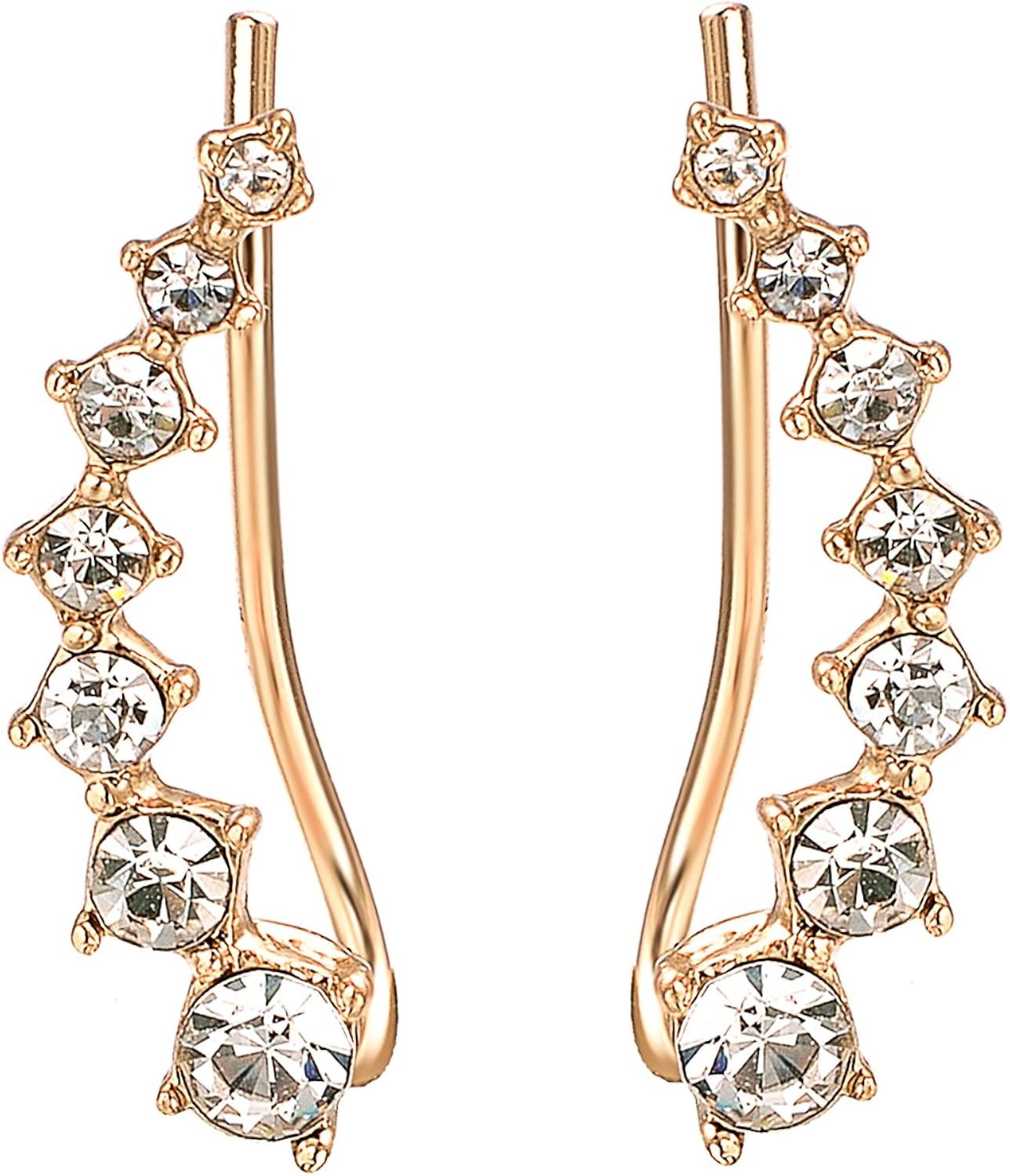 Yoursfs Gold Cuff Earrings For NonPierced Ears 18K Rose Gold Plated