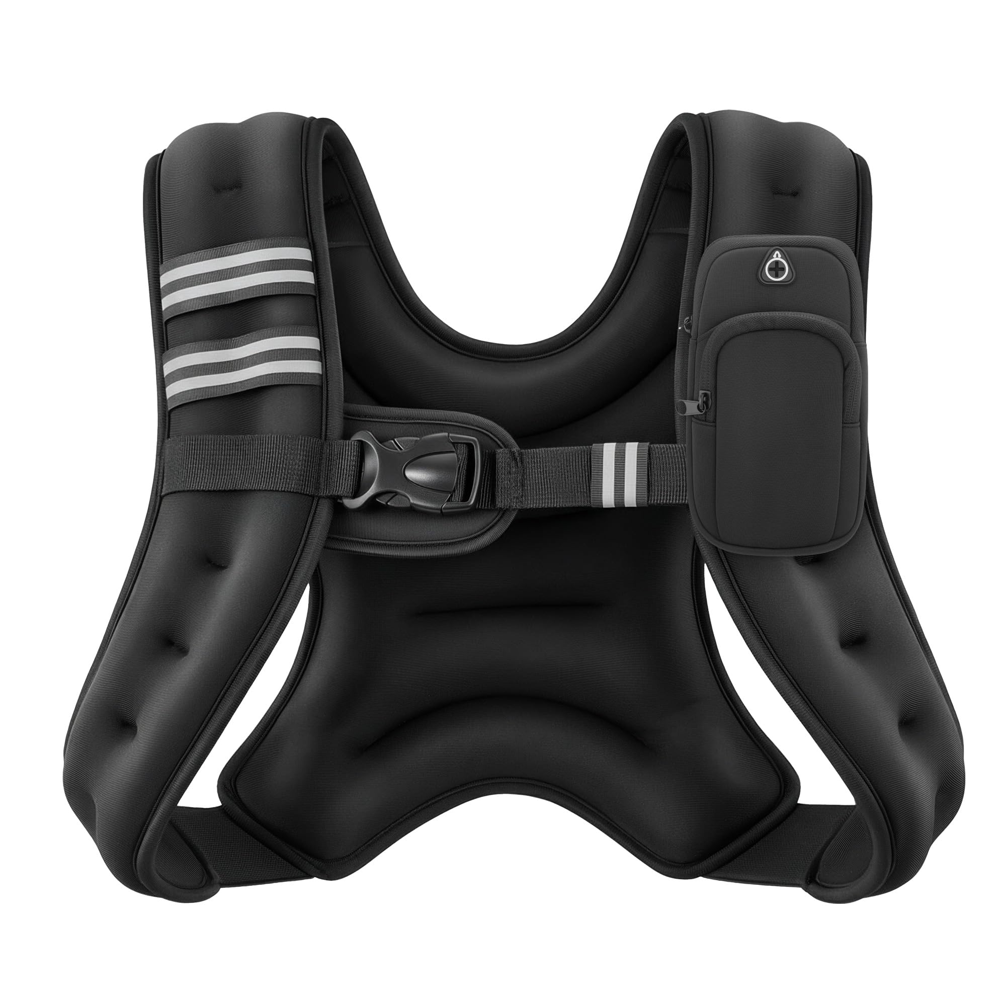 Photo 1 of ZELUS Weighted Vest, 6lb/8lb/12lb/16lb/20lb/25lb/30lb Weight Vest with Reflective Stripe for Workout, Strength Training, Running, Fitness, Muscle Building, Weight Loss, Weightlifting, Black(6 lb)