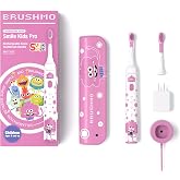 Brushmo x Super Simple Songs Sonic Electric Toothbrush for Kids 3+, Jimmy | UVC-LED Travel Case, Extra Gentle Mode for First-Time Brushers, Wall Adapter Included, 3 Modes, 2 Brush Heads, 30-Day Battery