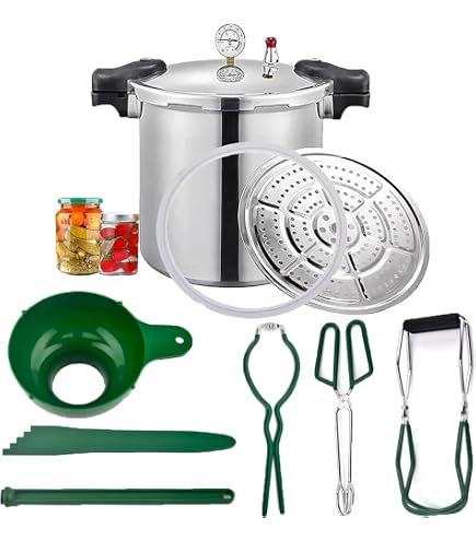 NESCO 16.9 QT Manual Pressure Canner & Cooker – With Pressure Gauge, Locking Lid, For Canning & Cooking