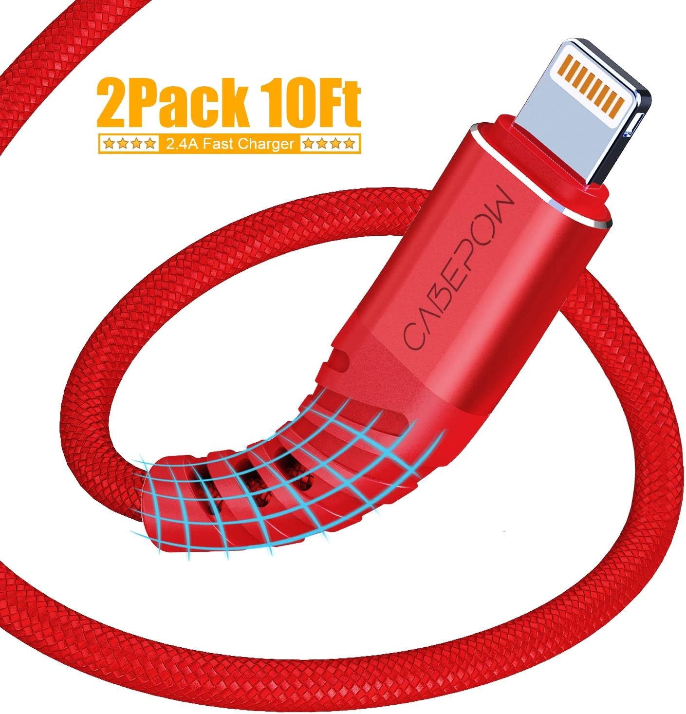 iPhone Charger 3ft, 2 Pack Lightning Cable 3 Foot Nylon Braided USB Charging & Syncing iPhone Cord 3 feet Compatible with iPhone Xs/XR/XS Max/X/7/7Plus/8/8Plus/6S