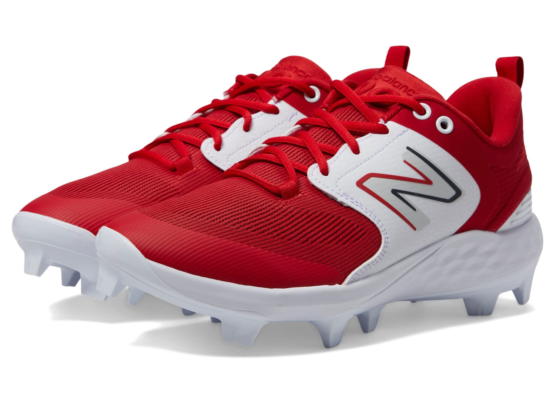 New Balance Men's Fresh Foam 3000 V6 Molded Baseball Shoe, Red/White, 15 M Image