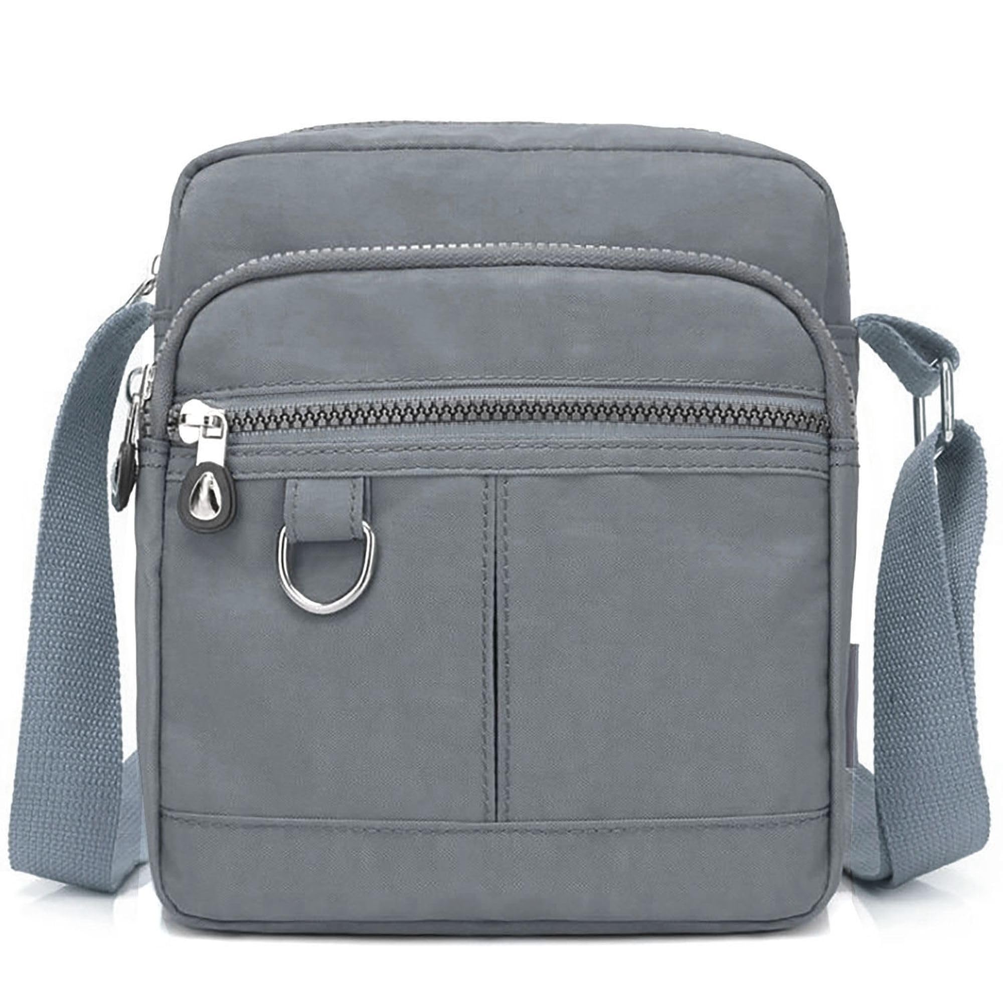 GFM® Womens Nylon Waterproof Cross Body Shoulder Bag - S1-Light Grey- (NCB-9925-HLBH)