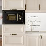 Klarstein Victoria 20 Built-in Microwave Retro 800W Grill 20L Black view 6