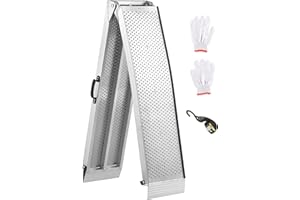 GORKETT Bike Ramp Motorcycle Ramp for Pickup Trucks 7.5FT Motorcycle Trailer Truck Dirt Bike ATV MTB Car Ramp for Pickup Trucks 750 LBS Aluminum Ramp with Strap Handle Buckle 1PC Silver Loading Folding Ramp