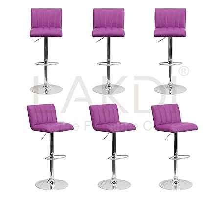Lakdi Beautiful Low Back, Swivel Bar Stool Bar Chair, Kitchen Set of 6 Combo MFN(134514_29_C_6)