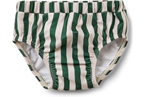 LDIOIF Toddler Boys Swim Diapers Washable Reusable Swimming Diaper BPA Free Swimmers Swim Pants Green Striped Swimsuit 2-3T