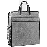 enyuwlcm Oxford Zippered Document Bag with Handle File Tote Bag Pouch for Carrying Paper Files Books Filing Folder 1 Pack (Gray)