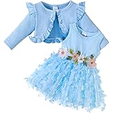Renotemy Newborn Baby Girl Flower Dress Toddler Tutu Tulle Dress Princess Wedding Birthday Party Dresses for Girls 3M-3T