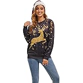 YTWS Ugly Christmas Sweater Women Men Novelty 3D Funny Pullover Crewneck Sweatshirt with Santa Hat for Party