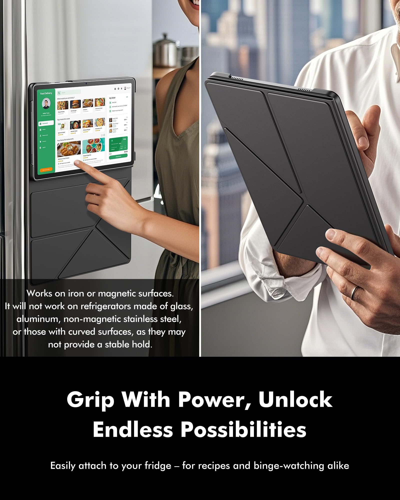 INFILAND Case for Samsung Galaxy Tab A9 Plus 11 Inch 5G, Slim Foldable Book-Style Cover with Horizontal and Vertical Stand, Protective Case for Galaxy Tab A9 Plus Tablet,Black