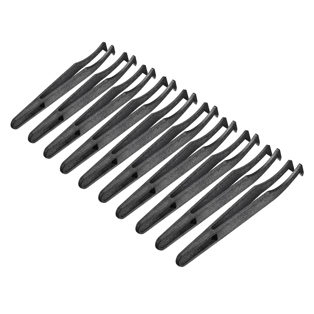 sourcingmap Plastic Anti-Static Tweezers, Precision Curved Tip for Jewelry Craft DIY Beauty Electronics Repair Tool Black 10 Pcs