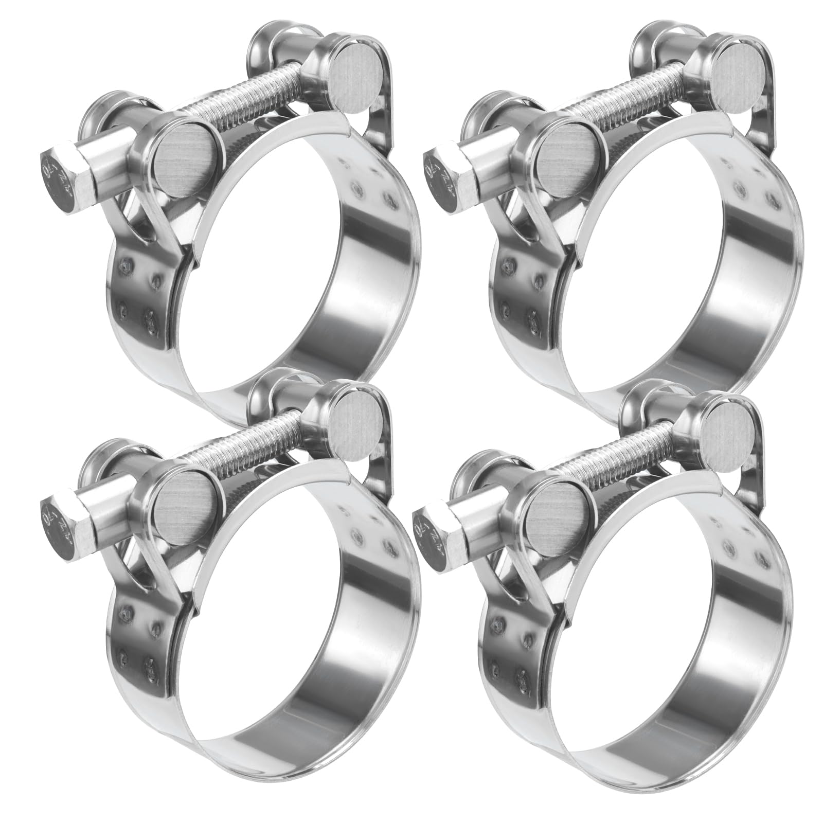 Fomiata 4Pcs 201 Stainless Steel T-Bolt Hose Clamps,Clamp Range 40-43mm ， Band Width 20mm (40-43mm 4pcs)