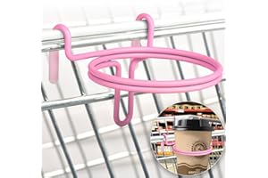 CAPHONT Shopping Cart Cup Holder, Portable Cup Holder Shopping Carts Attachment Drink Holder for Hanging Coffee Cup Drink Cups Tapered Cup Baby Bottle (Pink)