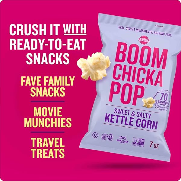 ANGIE’S BOOMCHICKAPOP, SWEET AND SALTY KETTLE CORN POPCORN, 7 OZ