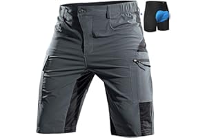 Cycorld Mountain-Bike-Shorts-Mens-Padded Biking Baggy Cycling Short Padding