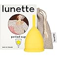 Lunette Menstrual Cup – Best Reusable Period Cup – Wear for 12 Hours and Reuse up to 10 Years, Yellow Size 1 for Light to Moderate Flow