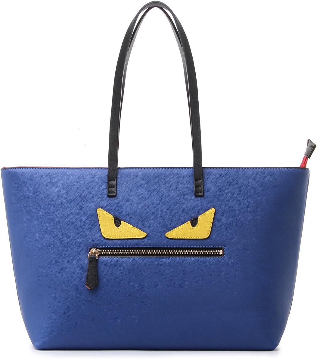 BAC Cute Womens Saffiano Leather Colors Roll Monster Shoulder Bags. (BLUE)