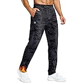 Men's Fleece Lined Winter Pants 32"/34"/36" Inseam Tall Sweatpants with Zipper Pockets Warm Athletic Joggers Men