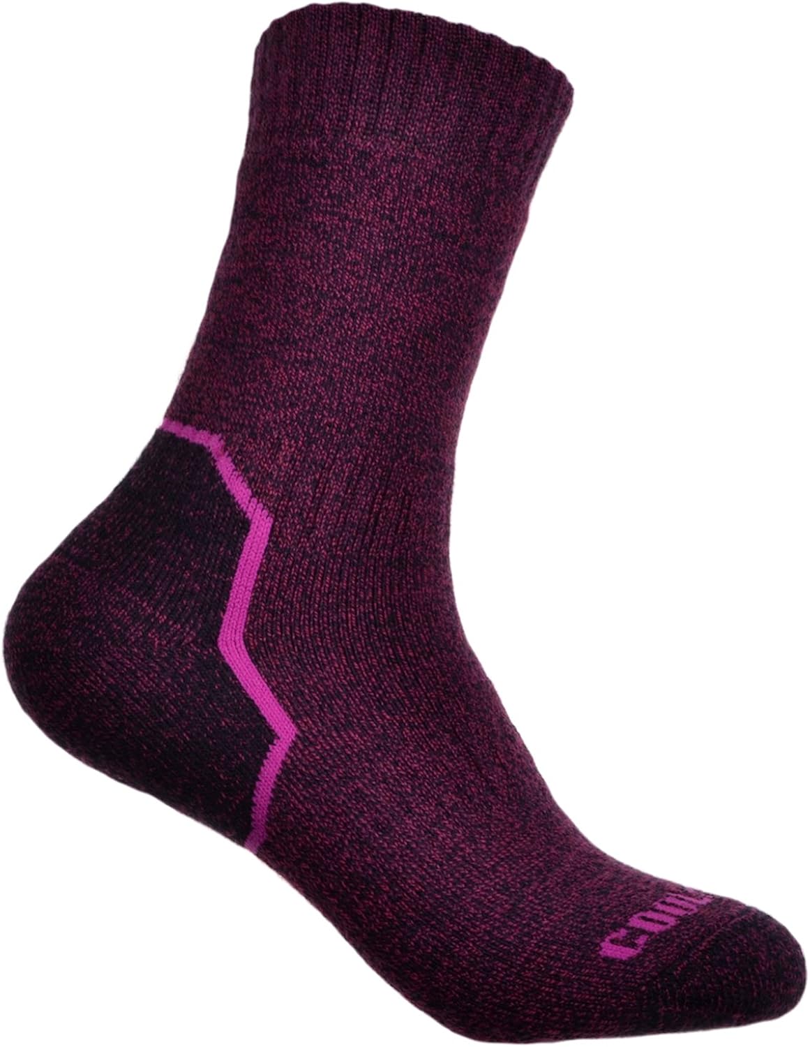 2 Pairs of Ladies Pink Wool Coolmax ® Walking Socks Hiking, Size 47