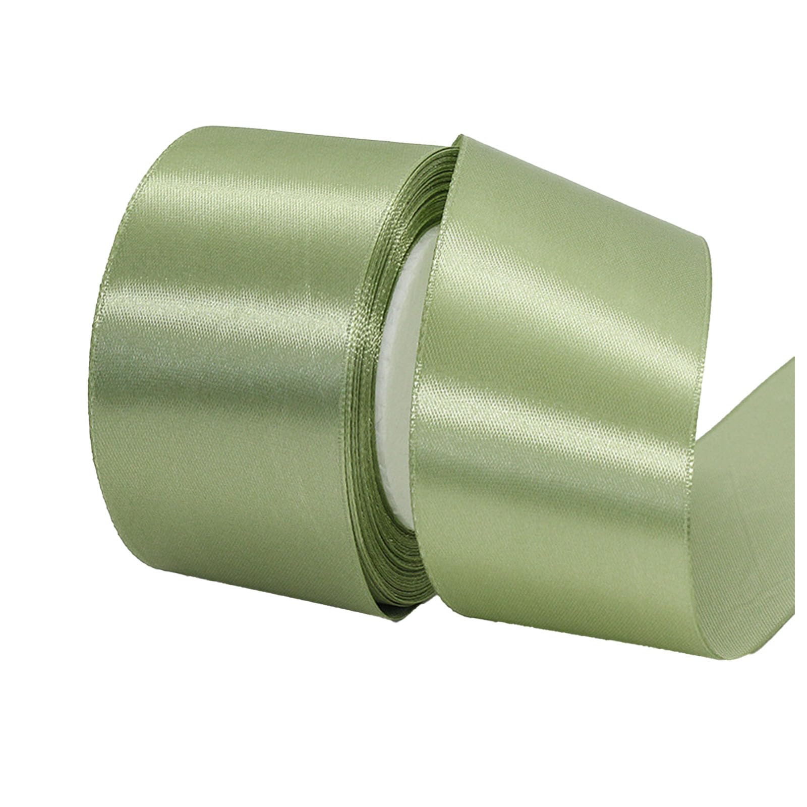50mm Wide Thick Sage Green Ribbon for Gift Wrapping,22m 2Inch Large Fabric Satin Ribbon Sage Green Bow for Gift Wrapping,Ribbons for Crafting,Hair,Wedding,Car,Presents,Cake,Christmas Decorations