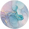 ITNRSIIET Round Mouse Pad with Stitched Edge Premium-Textured Waterproof Non-Slip Rubber Base Desktop Protection Mat Diameter 8.7 inches, Color Textured Marble