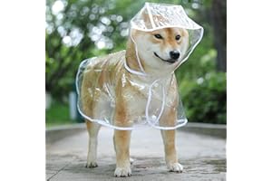 LEASOTE Pet Raincoat, Transparent Dog Cat Raincoat with Hood, Minimalistic Dog Rainwear Pet Rain Gear for Small Dogs A 4XL