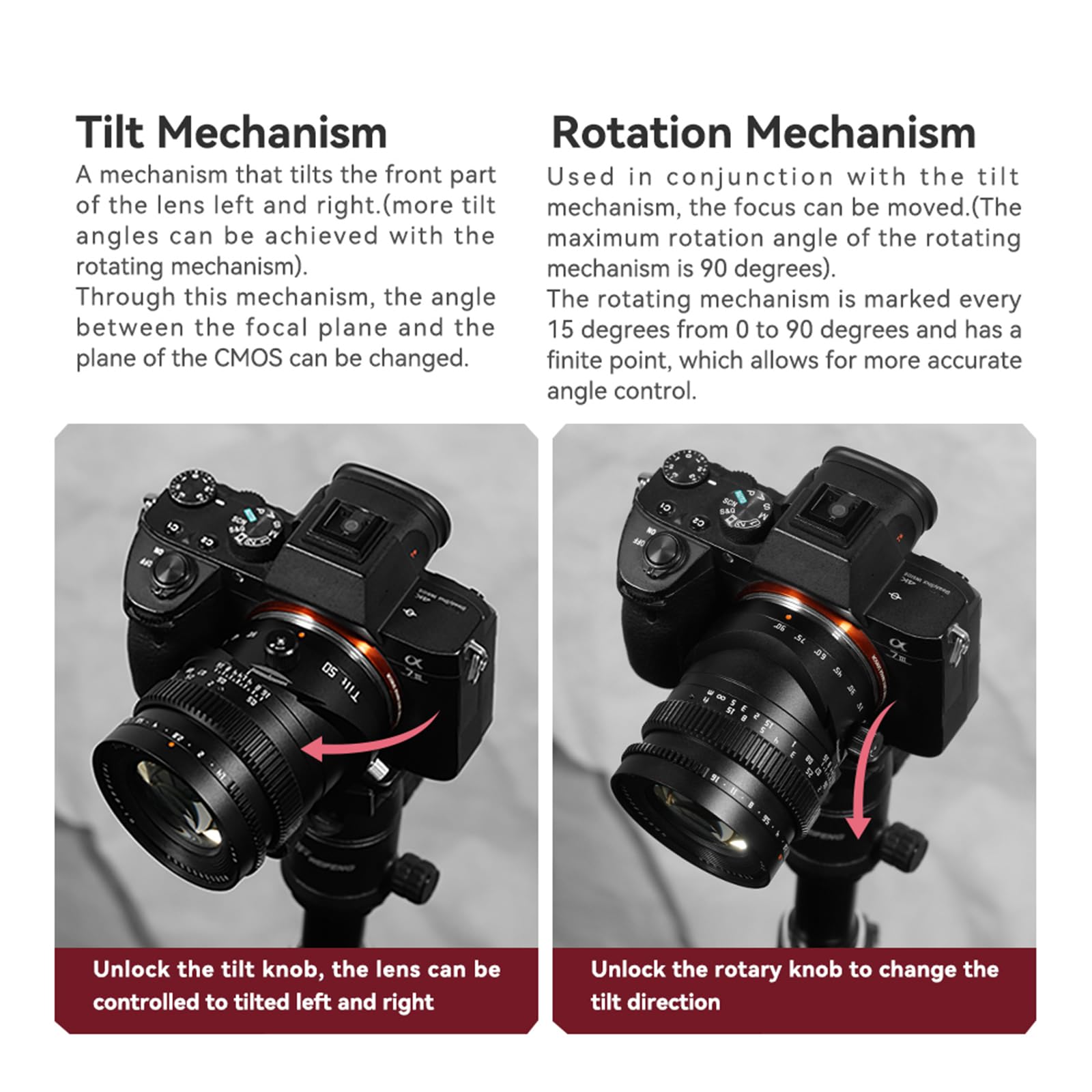 TTArtisan Tilt 50mm f1.4 Lens Full Frame Manual Focus Portrait Lenses Mirrorless Camera for E Mount A7 A7R A7S Series A7C A9 A9II A1 A5100 A6000 A6100 A6400 A6600 NEX-5 NEX-3 Series NEX-7