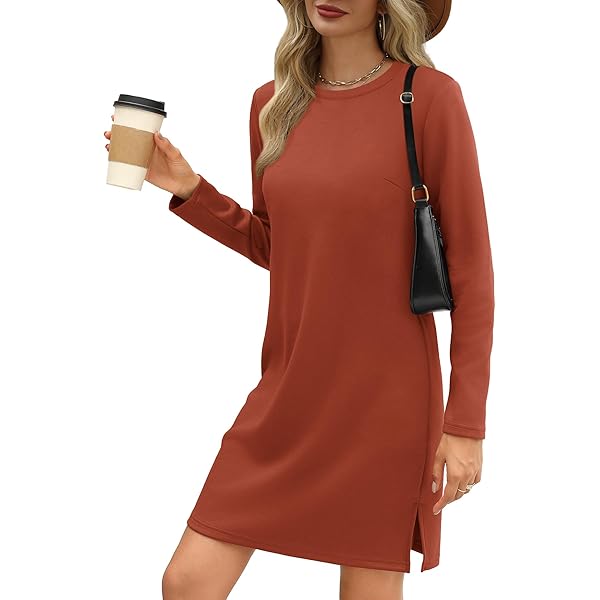 knee length dresses for ladies Brown Batwing Sleeve Vacation Maxi Dress – Pleated Travel Dress Burnt Cinnamon / Xs main image 0