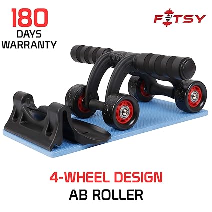 Buy Fitsy Upgraded 4 Wheel Ab Roller With Knee Mat And Floor Wedge