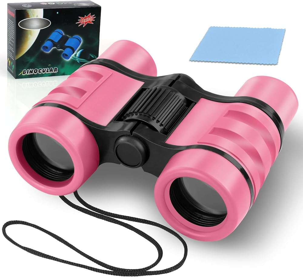 OSDUE Kids Telescope 4x30 Binoculars Pink Outdoor Educational Gift 3-12