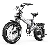Taluscondor Folding Electric Bike for Adults, Peak 2000W 48V 40Ah Ebike | 20"x4" Fat Tires, 150Miles Long Range, 8-Speed, Full Suspension, Removable Battery, LCD, Hydraulic Disc Brakes, UL2849
