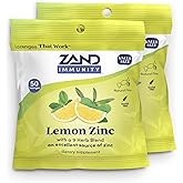 ZAND Immunity Lemon Zinc Throat Lozenges 2 Pack - Good-for-You Dry Mouth Lozenges, Immune Support Supplement w/Zinc 5mg, Eucalyptus, Mullein, Soothe a Dry Throat, Natural Flavor, Gluten Free, 50ct ea