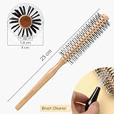 BESTOOL Small Round Beard Brush for Short to Medium Hair Natural Finish view 2