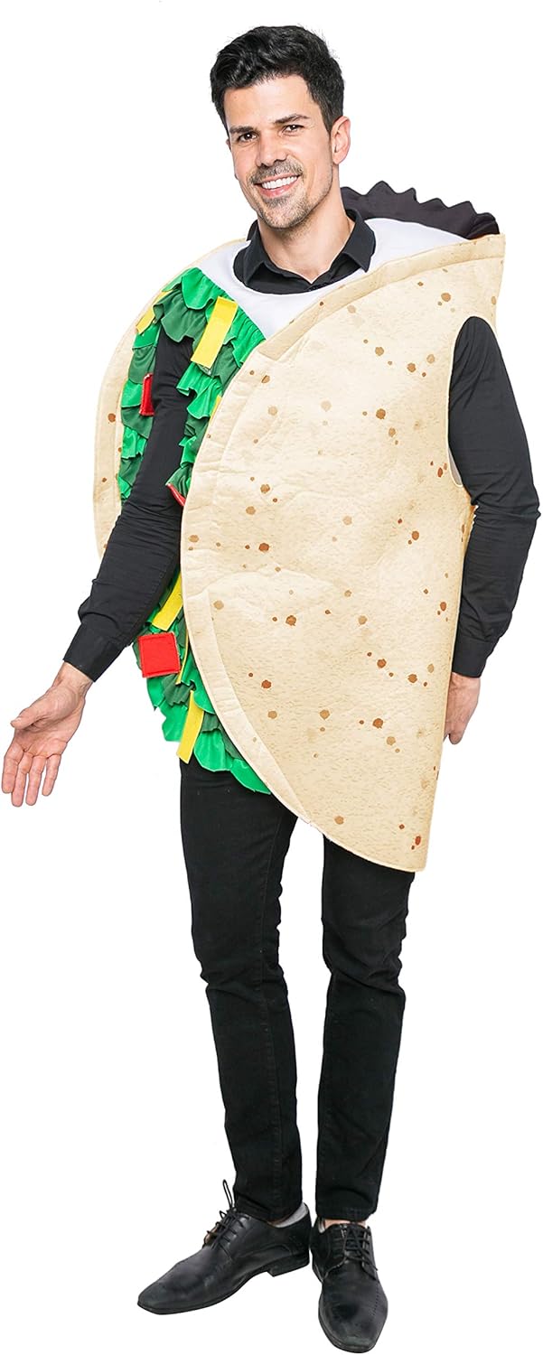 Spooktacular Creations Taco Costume Adult Deluxe Set for Halloween Dress Up Party: Clothing