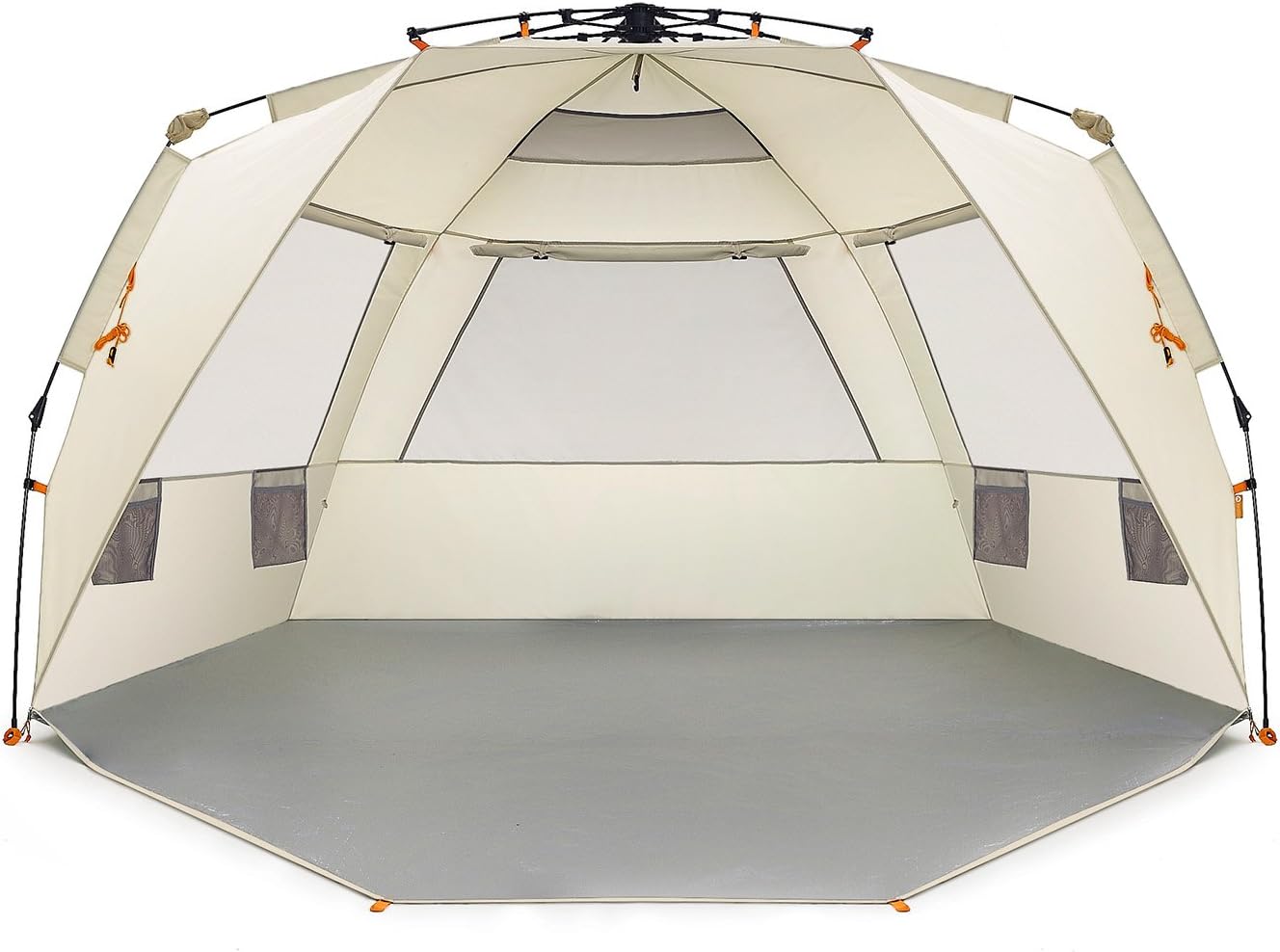 Easthills Outdoors Instant Shader Deluxe XL Easy Up 4 Person Beach Tent Sun Shelter - Extended Zippered Porch Included